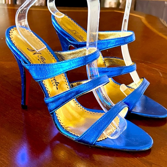 Italian Shoemakers Shoes - Italian Heels leather 3 band mules 8.5 NWOB